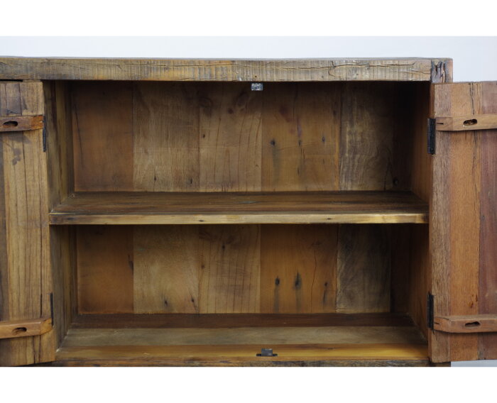 Dressoir Brent gerecycled hout naturel - 120 x 40 x 85 cm - 2 deuren en 5 lades