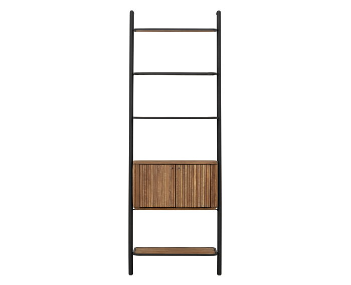 DTP home Lagoon boekenrek teakhout en Mortex naturel / beige - 70 x 35 x 200 cm