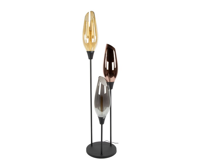 Vloerlamp cocoon XL mix glass 3 -lichts - Hotel chique design - 45x45x178 cm
