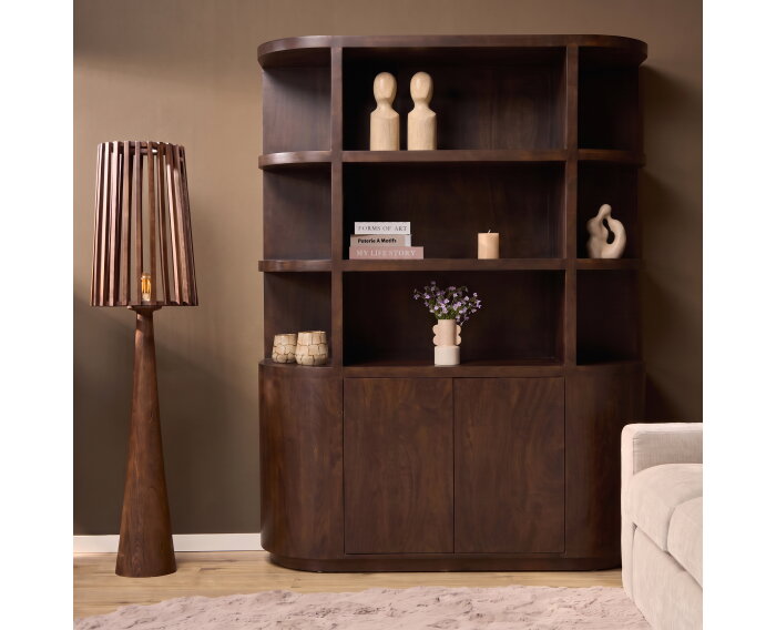 Vakkenkast Milo Bruin Mangohout 150 cm