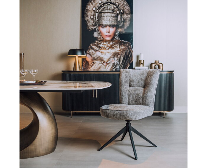 Bardi Stoel - fabric Haga 09 silver (draaibaar)