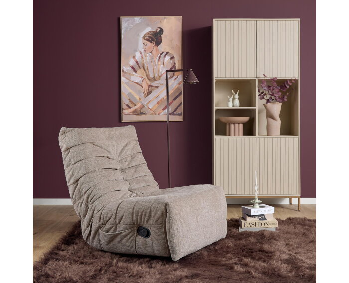 Relaxfauteuil Zen - Draaibaar & Verstelbaar - Aragon stof - Taupe - 78&times;97&times;90 cm - Starfurn