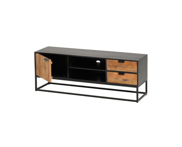 TV dressoir 140 met 1 deur, 2 lades en 2 open vakken