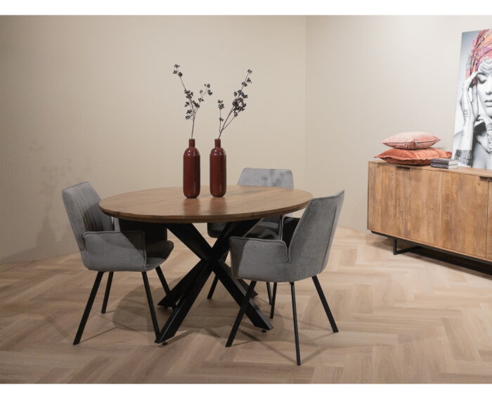 Eettafel Jesper Rond 130 cm - Naturel