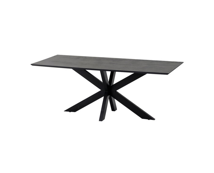 Eettafel Aletta 240 cm verjongde rand mangohout - Zwart