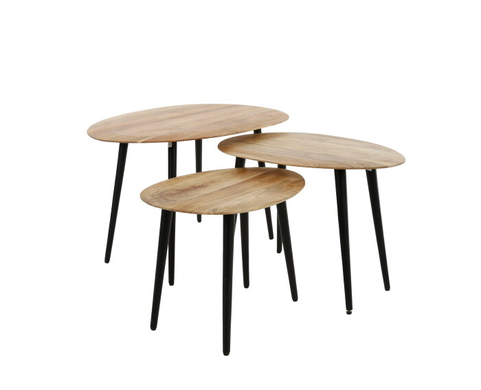 Salontafel set/3 organisch - Massief acacia naturel