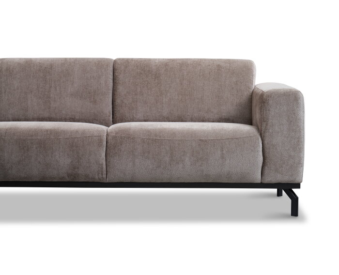 Hoekbank Avani met ottomane Links - Taupe &ndash; 256x188x77 cm &ndash; Modern