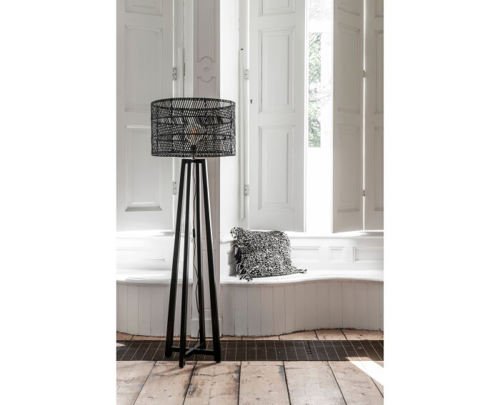 Lampshade San Rafael BLACK,33x53x53 cm, rattan shade