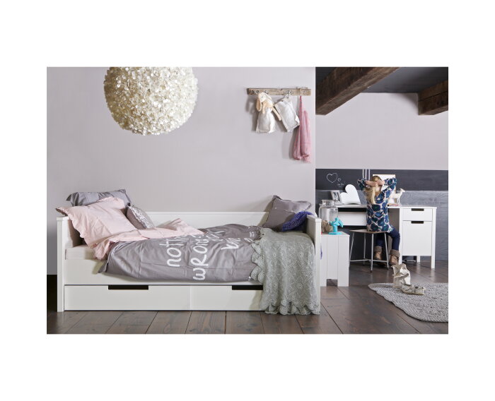 Jade Bedbank Wit Ongeborsteld (excl Lade) [fsc] - WOOOD