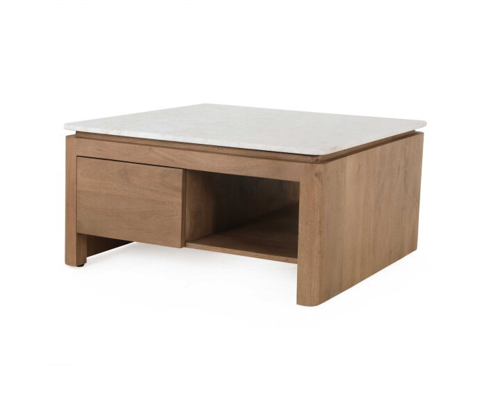 Vierkante Salontafel Dallas Naturel Mangohout 80 cm