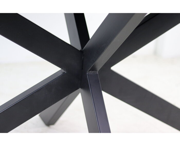 Ovale eettafel Melbourne - 180x100x76- Zwart - Mangohout/ijzer
