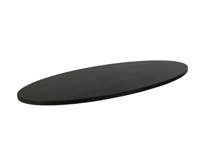 Ovaal tafelblad - 220x110x3.8 - Zwart - Mangohout