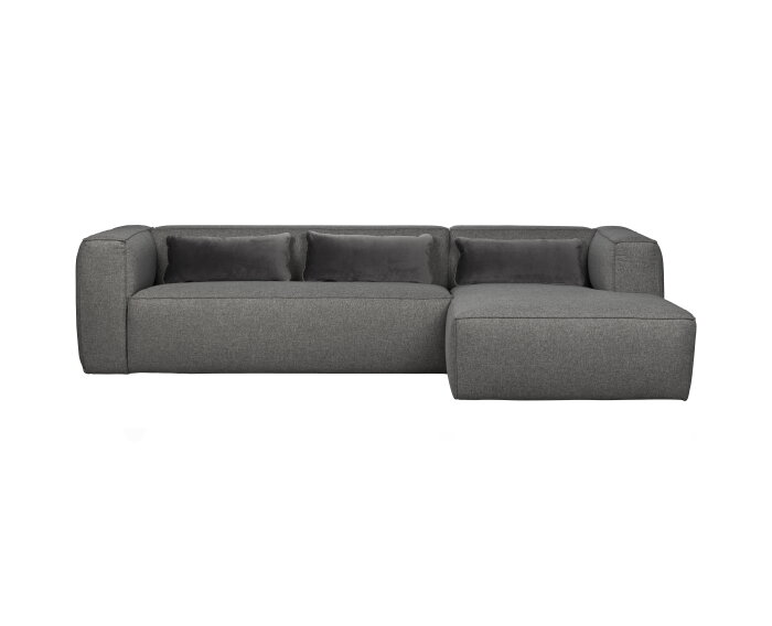 Bean Hoekbank Rechts Incl. Kussens Middengrijs Gemeleerd - WOOOD Exclusive