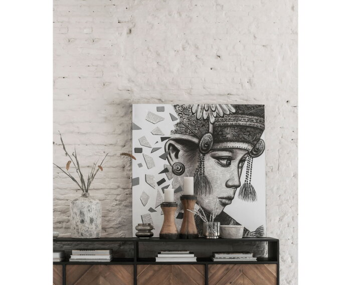 Wall Art Balinese Girl Ketut,100x100 cm, Painting on canvas