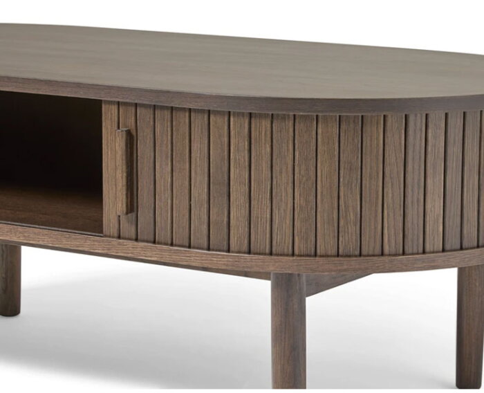 Salontafel Meta ovaal eikenhout 60x120 cm - Espresso