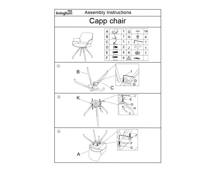 Eetkamerstoel Capp - Oker | Livingfurn