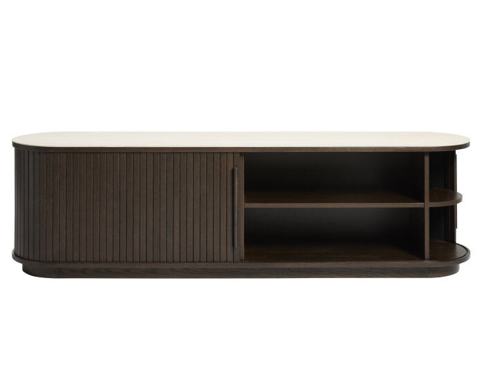 TV meubel Enna eiken 180 cm - Dark espresso - keramiek