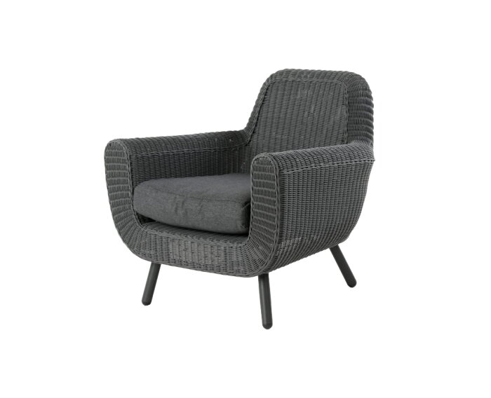 JONAH ARMCHAIR (000314)  -  STEEL DARK GREY & POWDER COATED ANTHRACITE (LEGS)