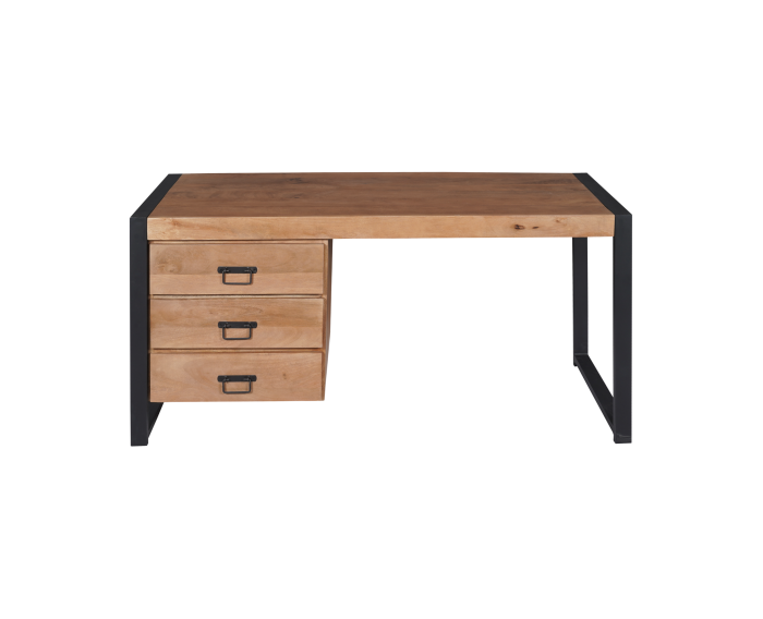 Bureau Britt 145 cm mango metaal - Naturel | Meubelplaats