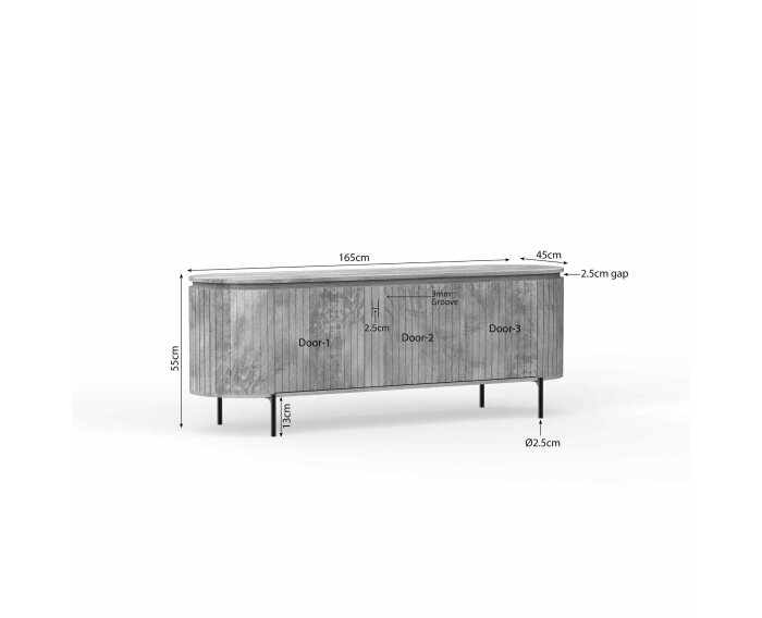 Tv meubel Solana | 165 cm | Taupe