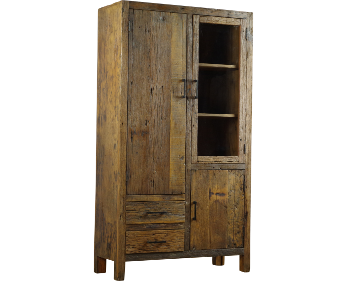 Kabinetkast Brent gerecycled hout naturel - 100 x 40 x 180 cm