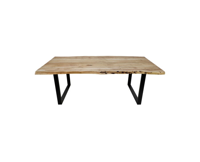 Rechthoekige tafel SoHo - 260x100x73 - Naturel/zwart - Acaciahout/metaal