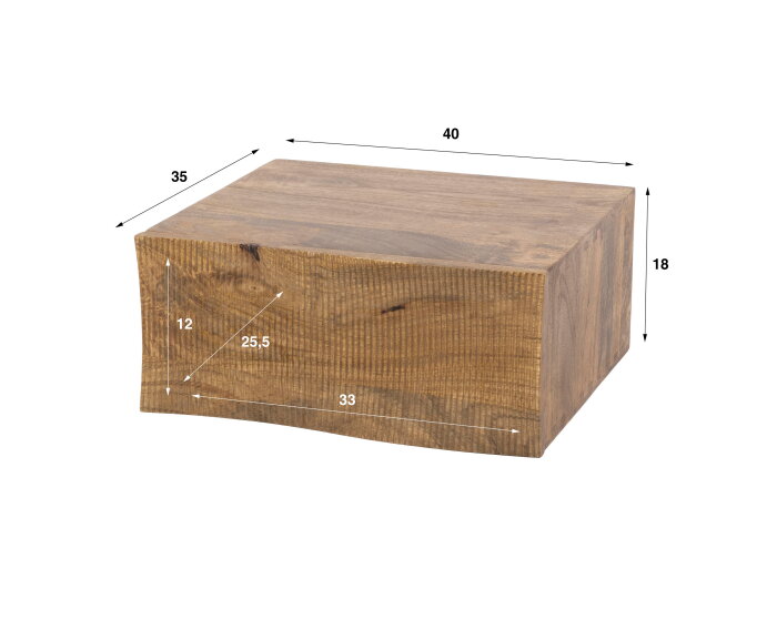 Nachtkastje Ocean zwevend 1L - Massief mango zand