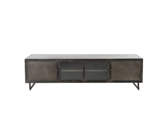 TV-meubel 180cm Rift metal - Gun metal