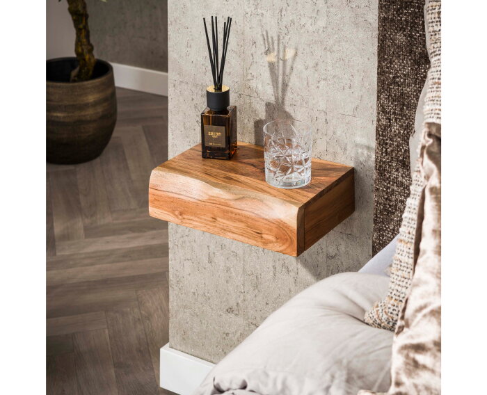 Nachtkastje 1L set/2 tree XS - Massief acacia naturel