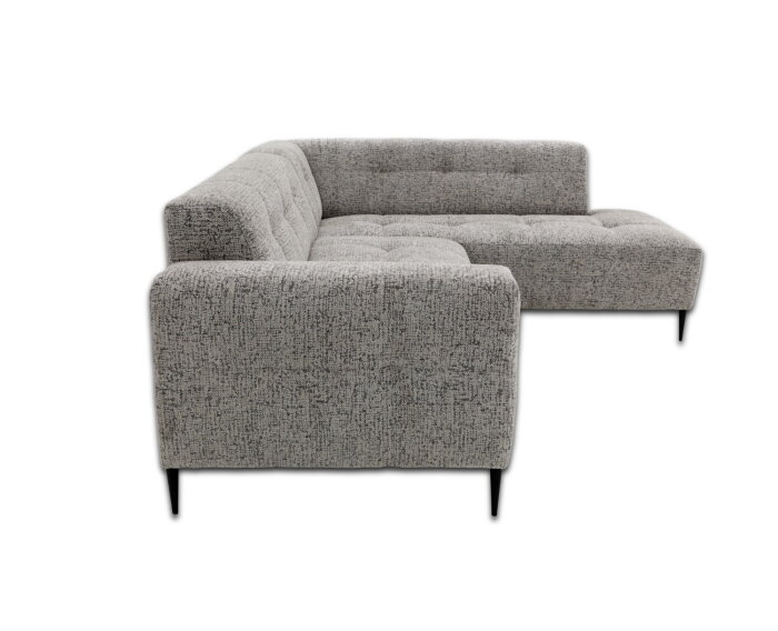 Hoekbank Viano rechts stof Bella 55 Taupe Grijs gem&ecirc;leerd -  255x200x84 cm - modern