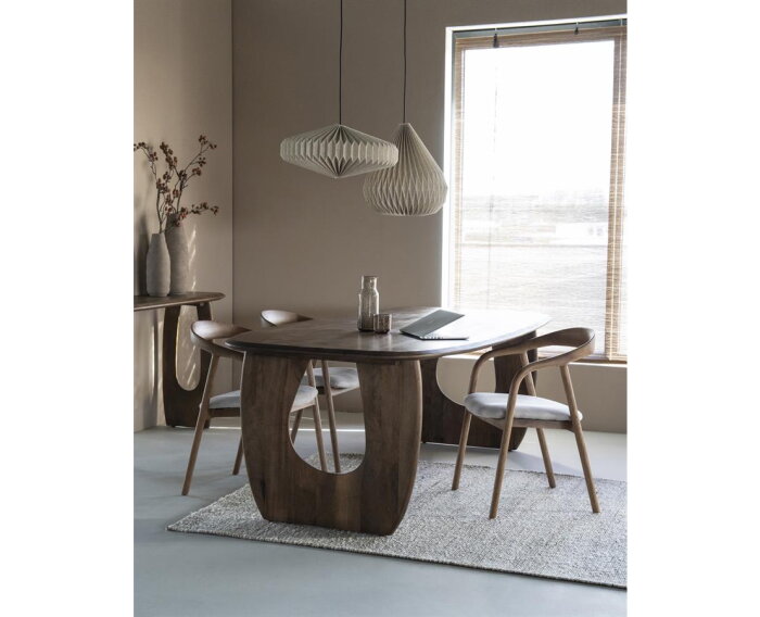 Eettafel Phoebe deens ovaal 170x110cm - japandi - bruin | Eleonora