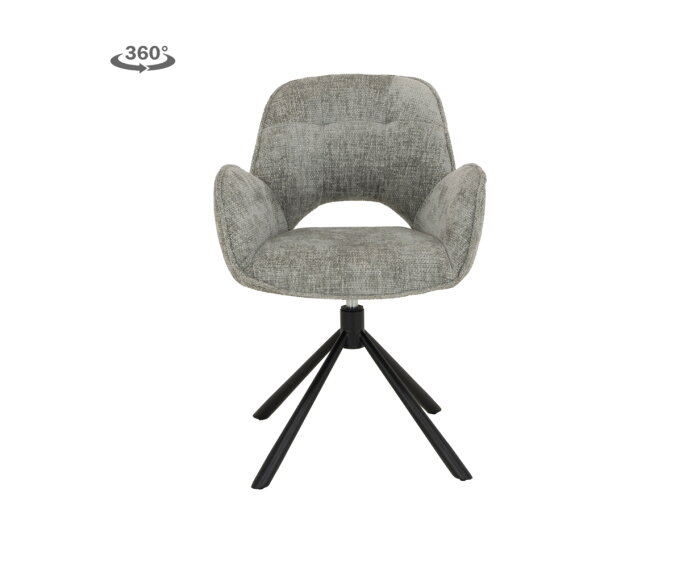 Isola Armstoel - fabric Haga 09 silver (draaibaar)