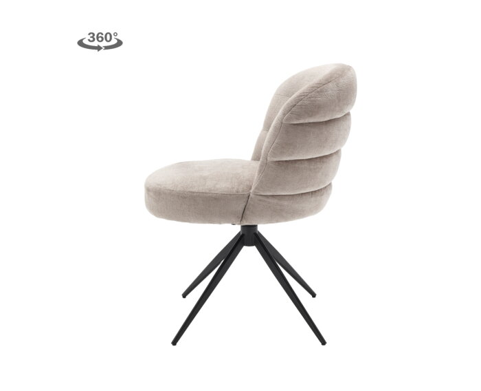 Eetkamerstoel Carro draaibaar Chenille - Ice grey