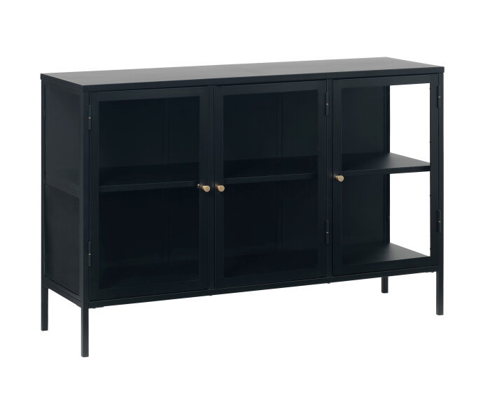 Dressoir Carmel metaal & glas 132 cm - Zwart