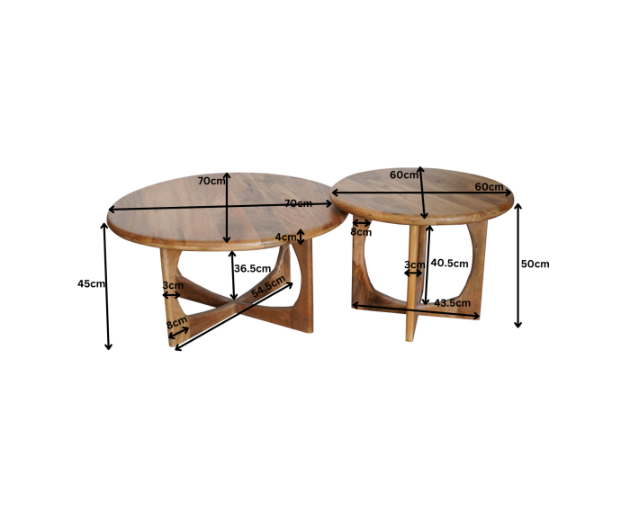 Salontafel Milou | Naturel | 70 cm