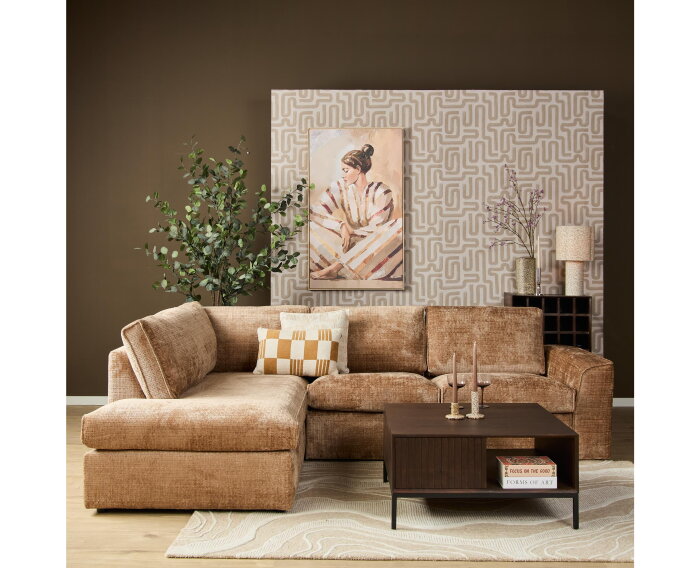 MySofa Teddy Hoekbank Cinnamon Divan Links+2,5 zits