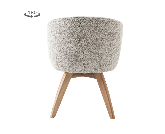 Tower Living Brescia Armstoel - fabric Puente 06 beige white (draaibaar)