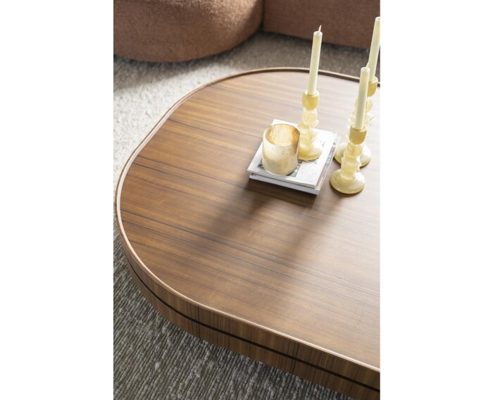 Salontafel Arcus walnootfineer 122x122cm - bruin | Eleonora