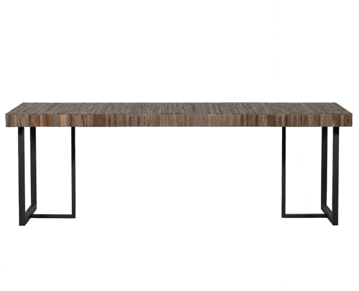 Eettafel van gerecycled teakhout stalen frame