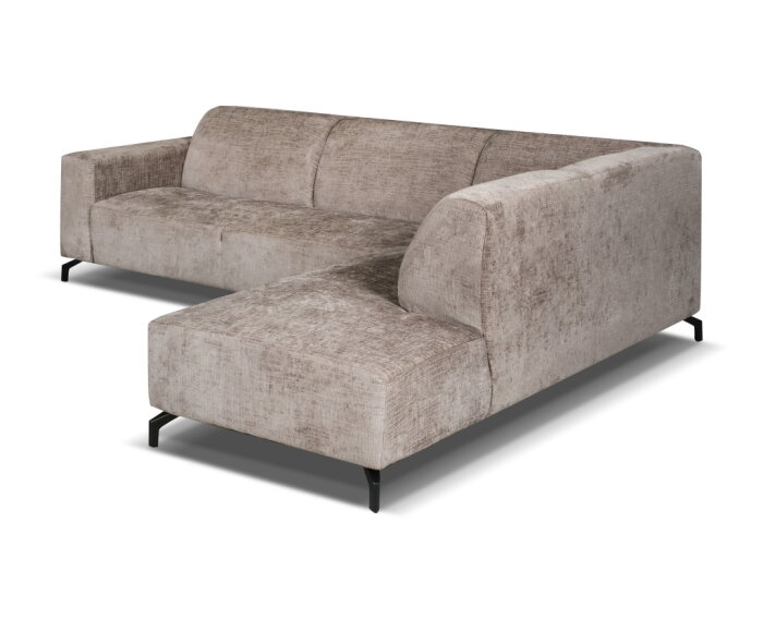 Hoekbank Milena Taupe - Astra 5 &ndash; Ottomane rechts &ndash; 274x210 cm
