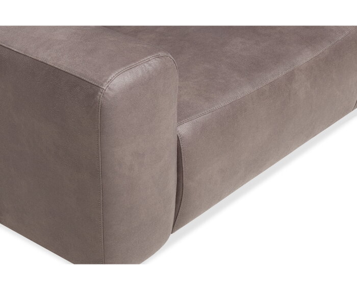 Hoekbank Bravino antraciet - kentucky 01 lederlook &ndash; Ottomane rechts &ndash; 275x210 cm