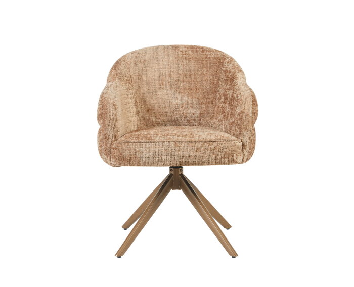 Eetkamerstoel Bella | Cinnamon | Poot Bronze | Met armleuning