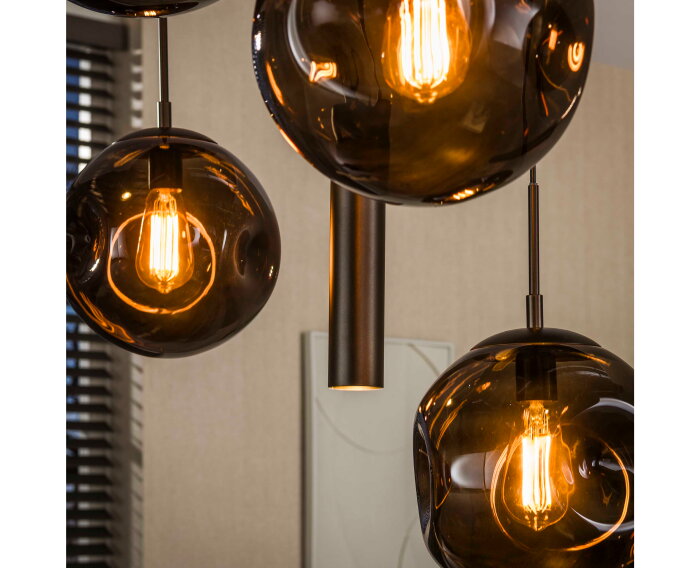 Hanglamp Stellar pendel 5+4L - Sienna bruin