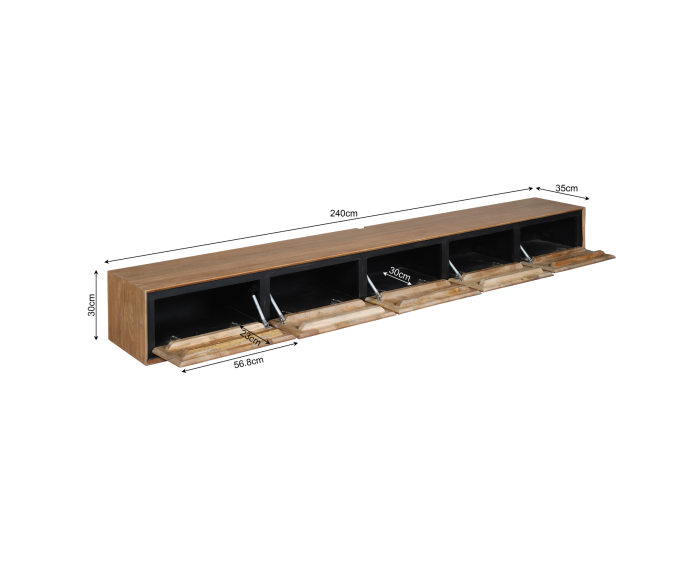 Zwevend tv meubel RichWood | 280 cm