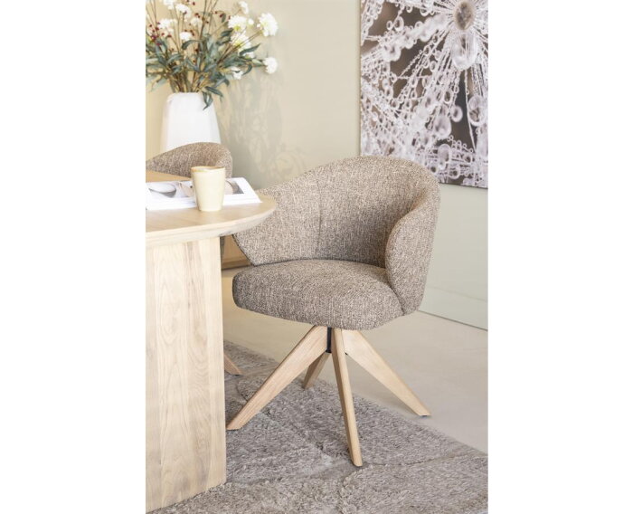 Eetkamerstoel Connor naturel - Taupe | Eleonora