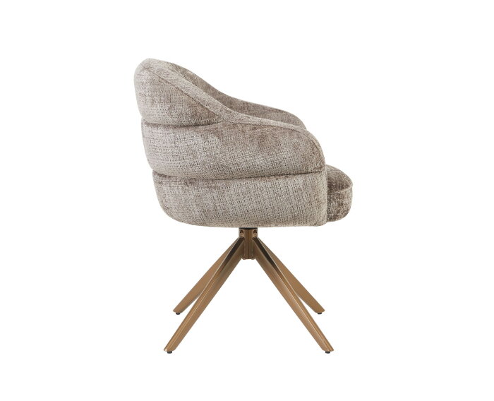 Eetkamerstoel Bella | Clay | Poot Bronze | Met armleuning