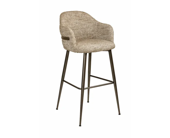 Barstoel New York draaibaar Jupiter zwart - Be Handsome beige 170 - 65 cm