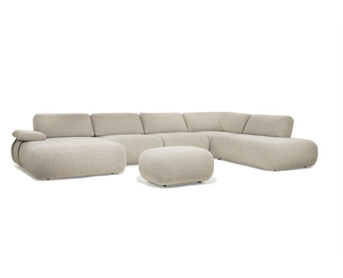 SEVN Emilia modulaire U-bank &ndash; Silencio Taupe &ndash; 427x262 cm - Zelf samen te stellen