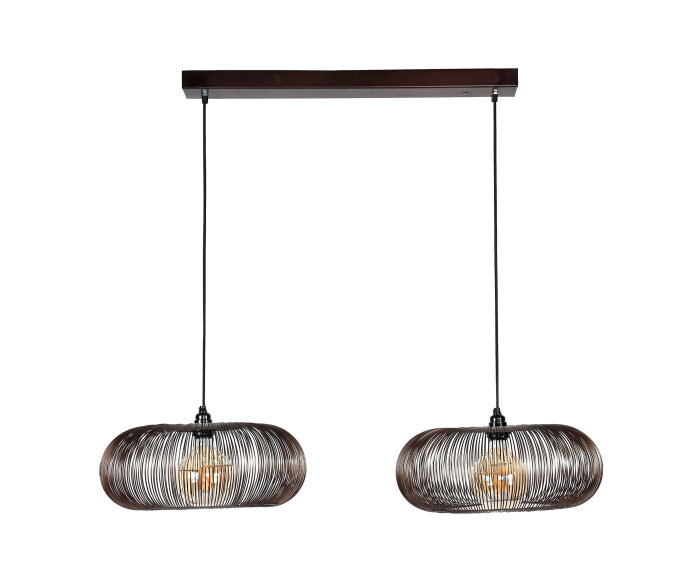 Hanglamp Copper twist 2 lampen &Oslash;43 cm - Zwart nikkel