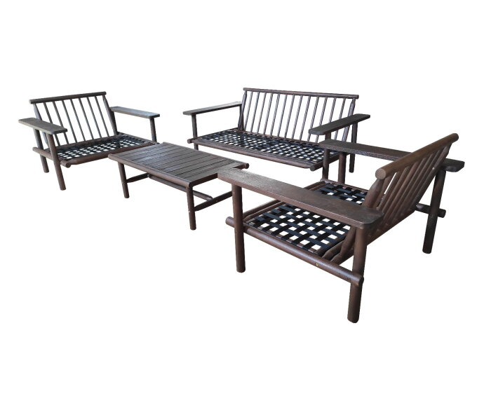 LARUNA LOUNGE SET  -  WOOD ACACIA VINTAGE DARK TEAK LOOK